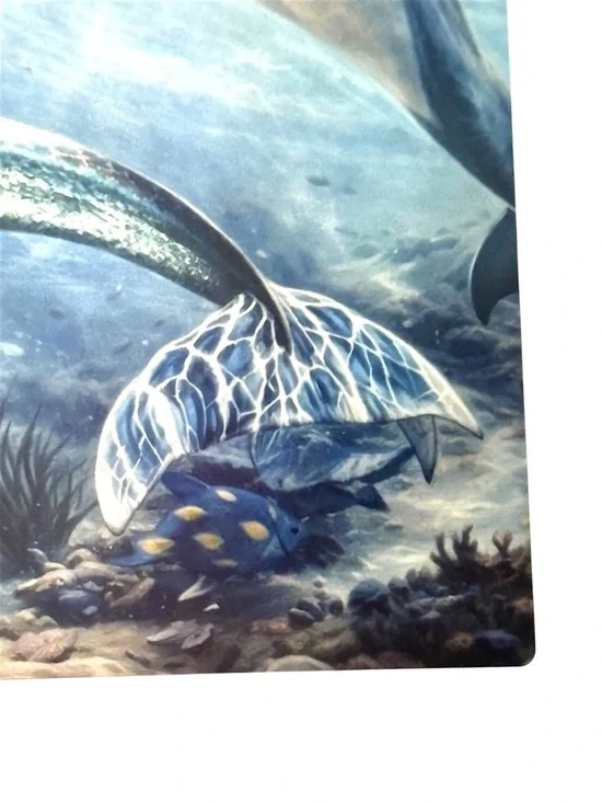 Mermaid & Dolphin Ocean Art printed on METAL PANEL 14”L x 11”H - Picture 3 of 5